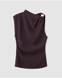 M.N.G - Asymmetrical Blouse With Metallic Detail