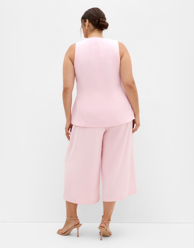 City Chic - Plus size Abbie Crop Pant - soft pink