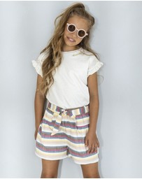 Like FLO - Metallic Ruffle Sleeve Tee - Kids-Teens
