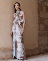 Carla Zampatti - Renaissance Georgette Halter Dress