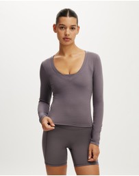 Cotton On Body Active - Ultra Soft Plunge Front Long Sleeve