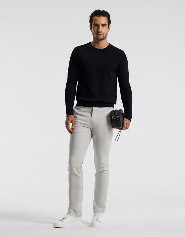 Calibre - Merino Wool Crew Neck Sweater Black