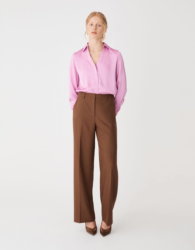 Forcast - Lila V-neck Satin Blouse