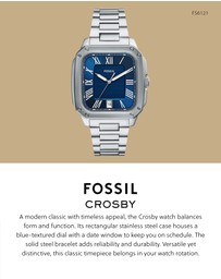 Fossil - Crosby Silver Tone Analogue Watch