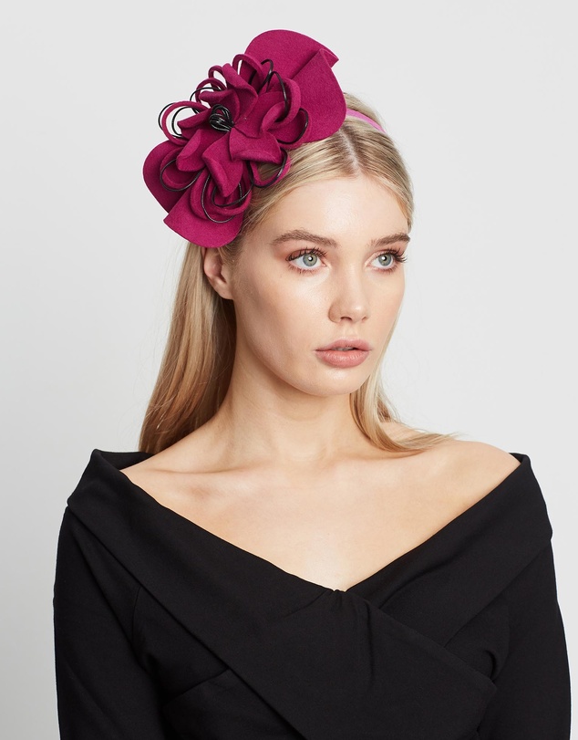 Max Alexander - Felt Fuchsia Flower Winter Racing Fascinator