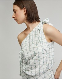 Oxford - Sandy Printed Tie Up Top