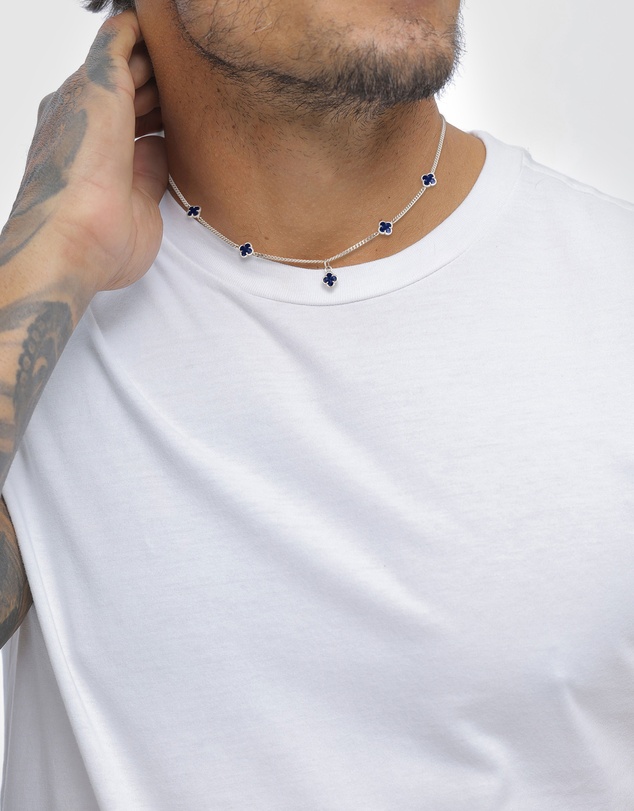 Kuzzoi - ICONIC EXCLUSIVE - Cloverleaf Curb Chain Necklace in 925 Silver