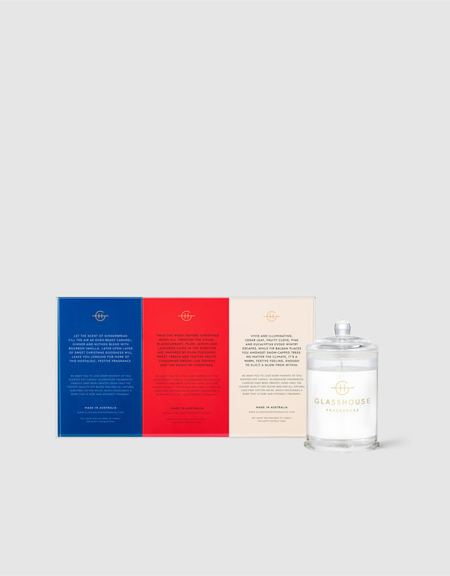 Glasshouse Fragrances - Christmas Candle Trio 3 x 60g Soy Candles
