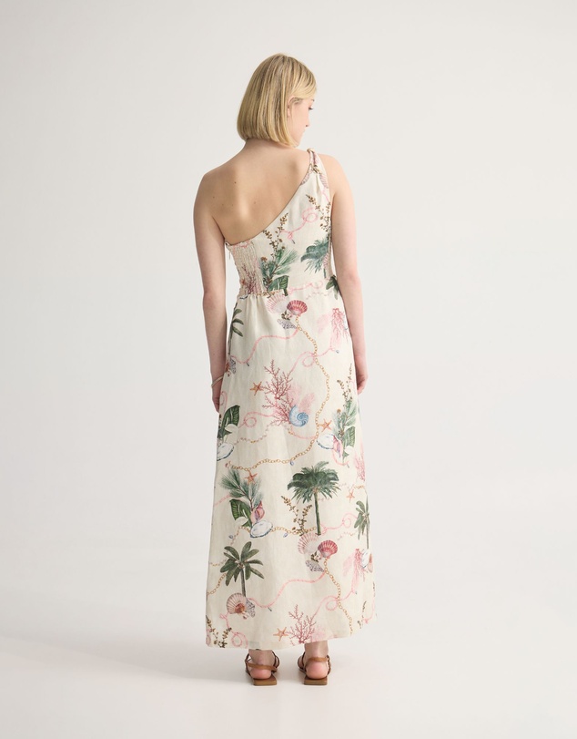 Oxford - Maja One Shoulder Linen Dress