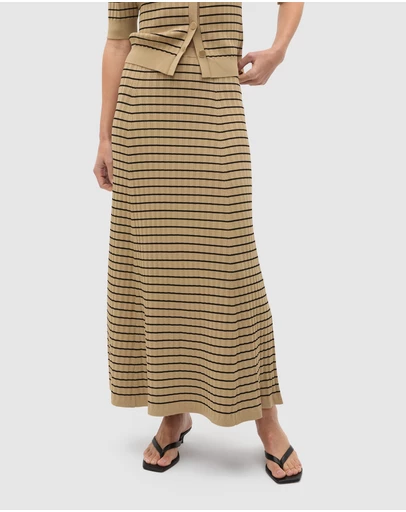 Seed Heritage - Crepe Knit Stripe Skirt