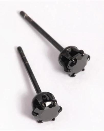 Lovisa - Matte Black Surgical Steel Stud Earrings