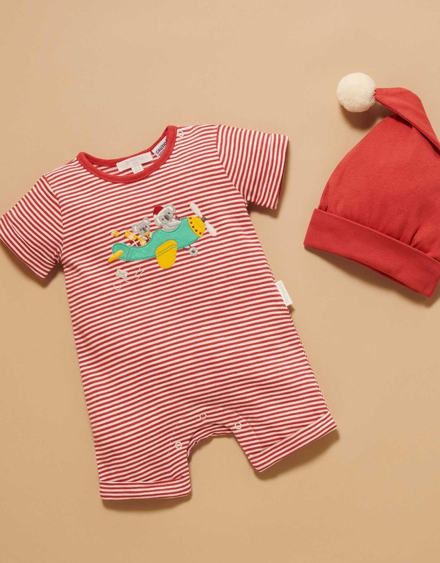 Purebaby - Christmas Airmail Growsuit -Kids-Babies