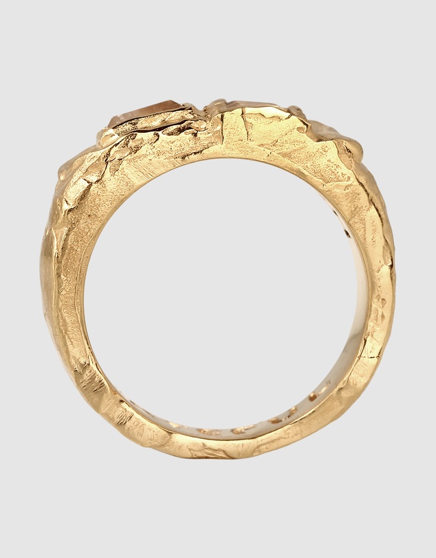 Haze & Glory - ICONIC EXCLUSIVE - Ring Signet Quartz Citrine Gemstone 925 Sterling Silver Vermeil