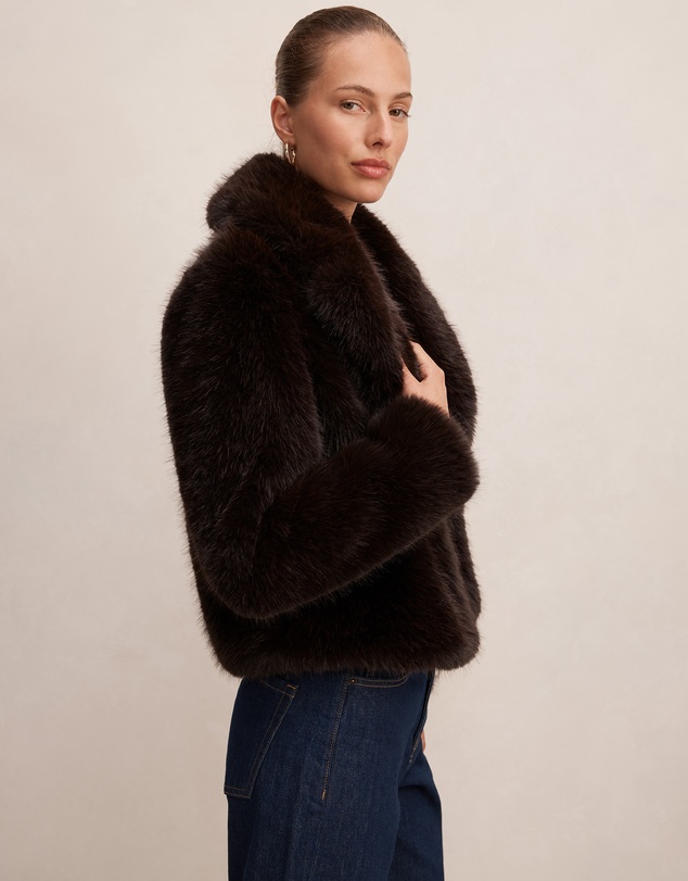 Forever New - Paige Long Hair Fur Short Jacket
