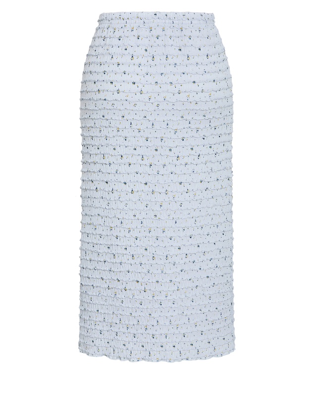 City Chic - Plus size Sheree Ditsy Print Ruched Skirt - sky blue