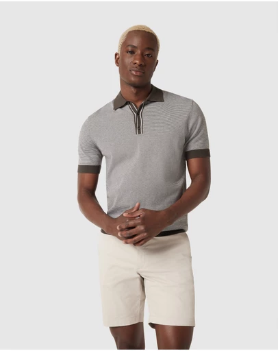 Politix - Striped Button-up Collar Polo