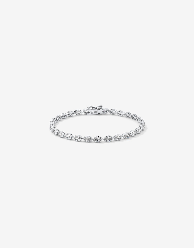 Michael Hill - Pear Shaped Cubic Zirconia Bezel Set Tennis Bracelet in Sterling Silver