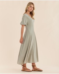Amelius - Auguste Puff Sleeve Midi Dress