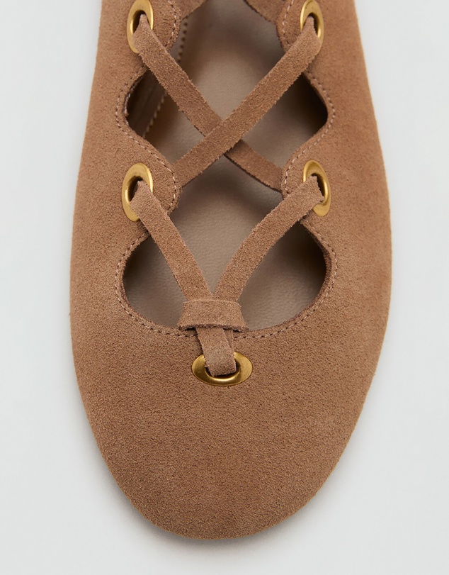M.N.G - Lace Leather Flat