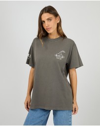 All About Eve - Cherry Pie Relaxed Tee Charcoal