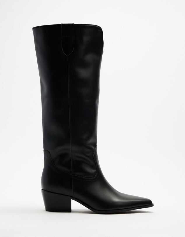 AERE - Rozalia Knee High Leather Cowboy Boots
