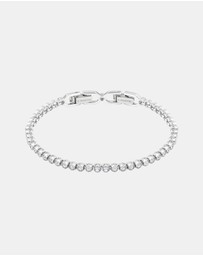 Swarovski - Imber Emily Tennis bracelet, Round cut, White, Rhodium plated