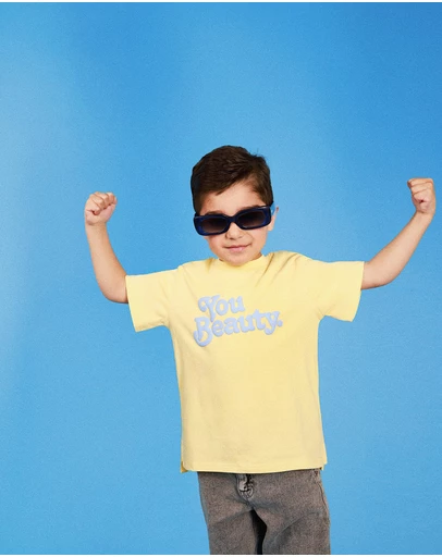 Skwosh - You Beauty Kids Slang Tee in Lemon