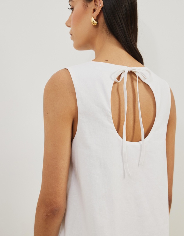 Atmos&Here - Mia A-Line Linen Blend Mini Dress