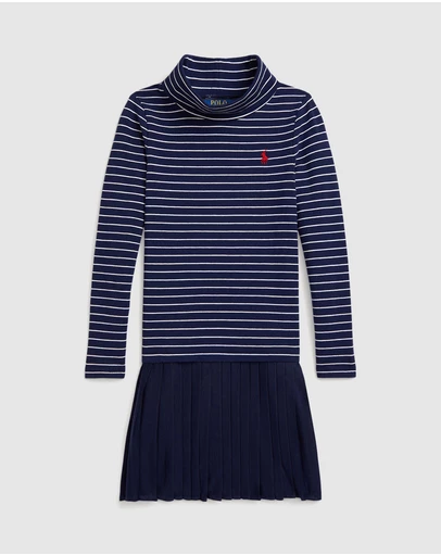 Polo Ralph Lauren - Striped Stretch Jersey Turtleneck Dress - ICONIC EXCLUSIVE - Babies-Kids