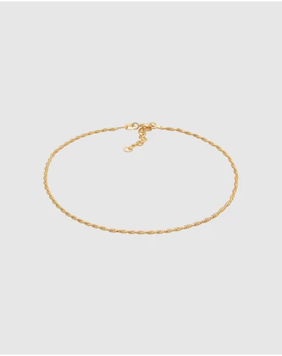 Elli Jewelry - Twisted Anklet in Gold-Plated 925 Silver