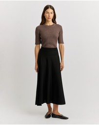 Toorallie - A-Line Knit Midi Skirt
