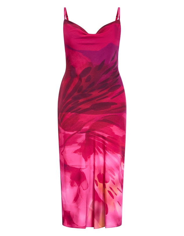City Chic - Plus sizeSadie Print Slip Dress - raspberry