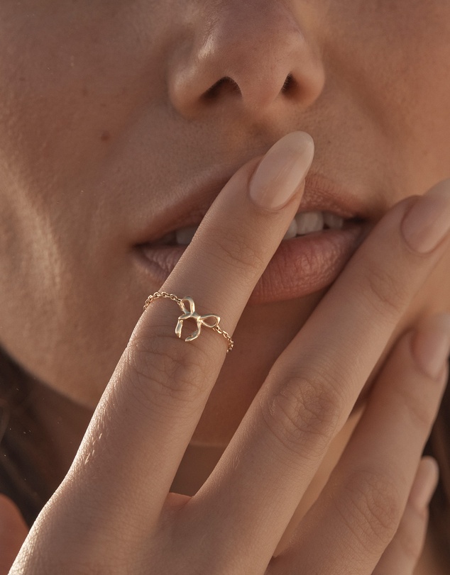 By Charlotte - Forever More Chain Bow Ring