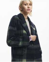 Desigual - Long Checkered Coat
