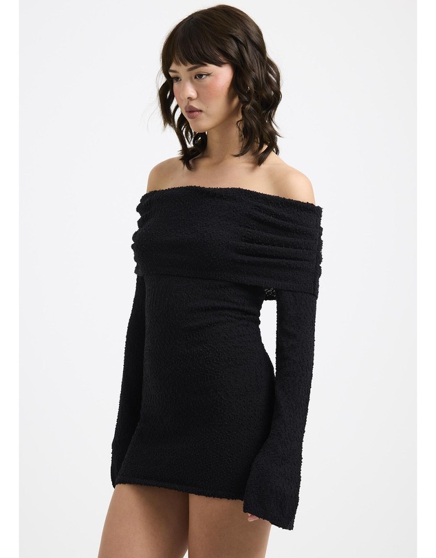 Alice In The Eve - Naya Boucle Off Shoulder Mini Dress