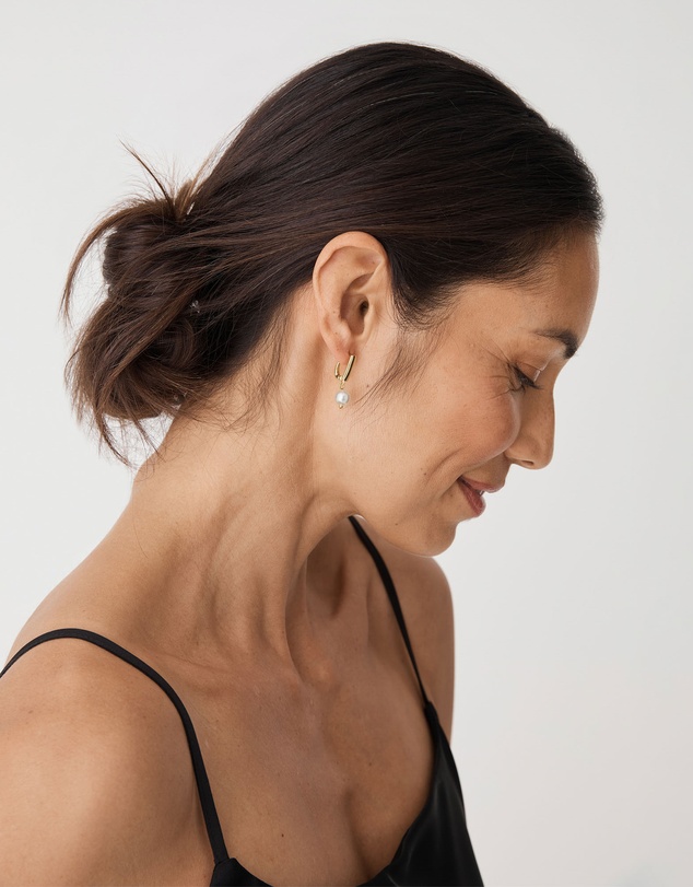 Forcast - Mila Pearl Huggie Earrings
