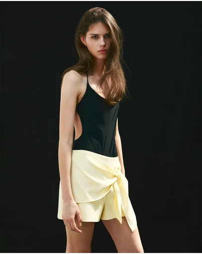 M.N.G - Straight Shorts with Tie Detail