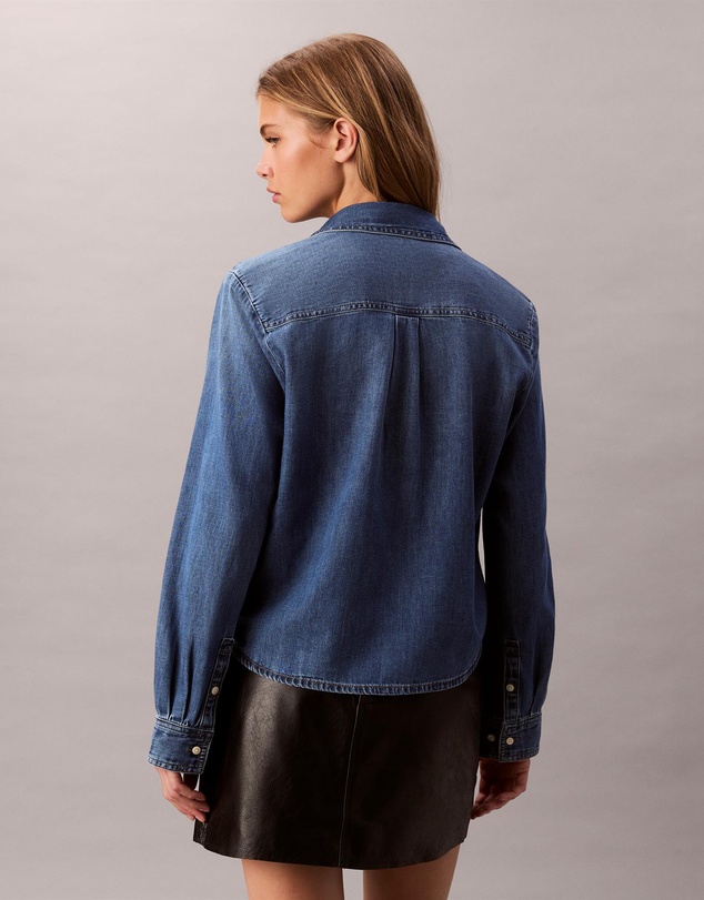 Calvin Klein Jeans - Denim Cropped Button-Down Shirt