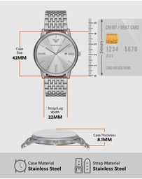 Emporio Armani - Silver Tone Analogue Watch