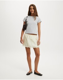 Cotton On - Estelle Satin Lace Slip Mini Skirt