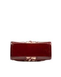 Pre-Loved by Azura Reborn - Pre-Loved Patent Trimmed House Check Coated Canvas Hearts Pilgrim Satchel