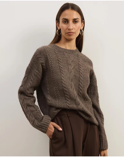 Atmos&Here - Drew Oversized Textured Cable Knit Jumper
