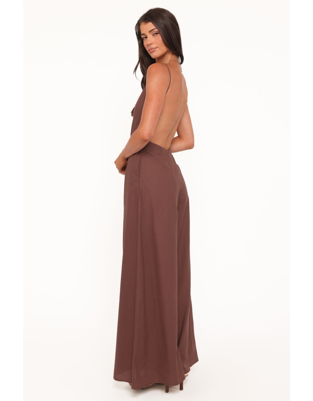 Petal & Pup - Ophilia Open Back Jumpsuit - Dark Brown