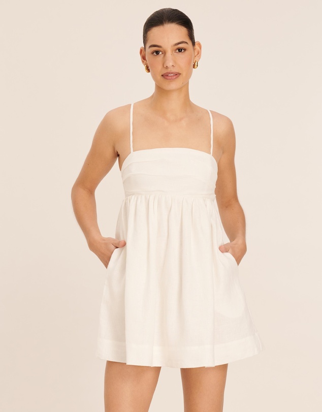 AERE - Linen Tuck Detail Mini Dress