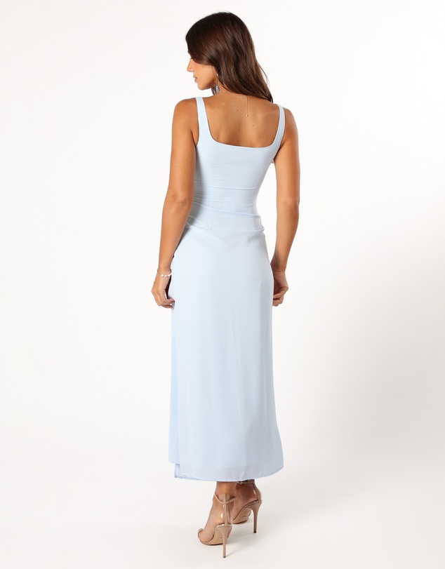 Petal & Pup - Nadea Faux Wrap Maxi Dress - Blue