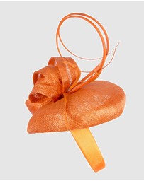 Max Alexander - Pillbox Orange Racing Fascinator