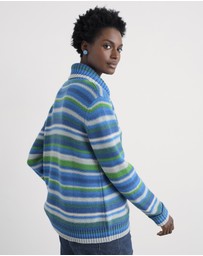 Seasalt - Seasalt Cornwall Blue Braque Roll Neck Jumper