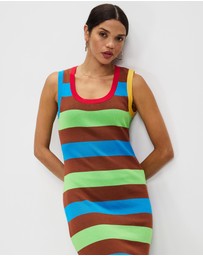 KAJA Clothing - Striped Sleeveless Knit Bodycon Long Gladys Dress
