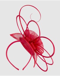 Max Alexander - Sinamay Red Flower Racing Fascinator