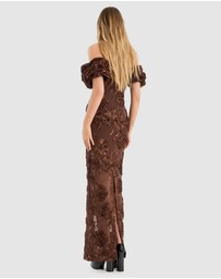 ROTATE - Flower Mesh Maxi Dress